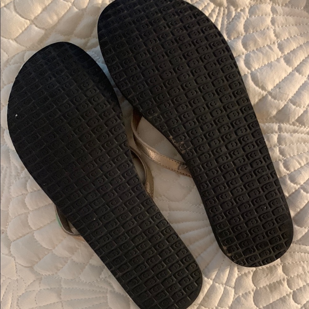 Sanuk Black and gold Sandals with Textured Sole - Picture 6 of 7